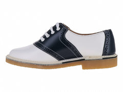 Zapatos Escolares Elefante Bicolor Blanco y Marino para Niña