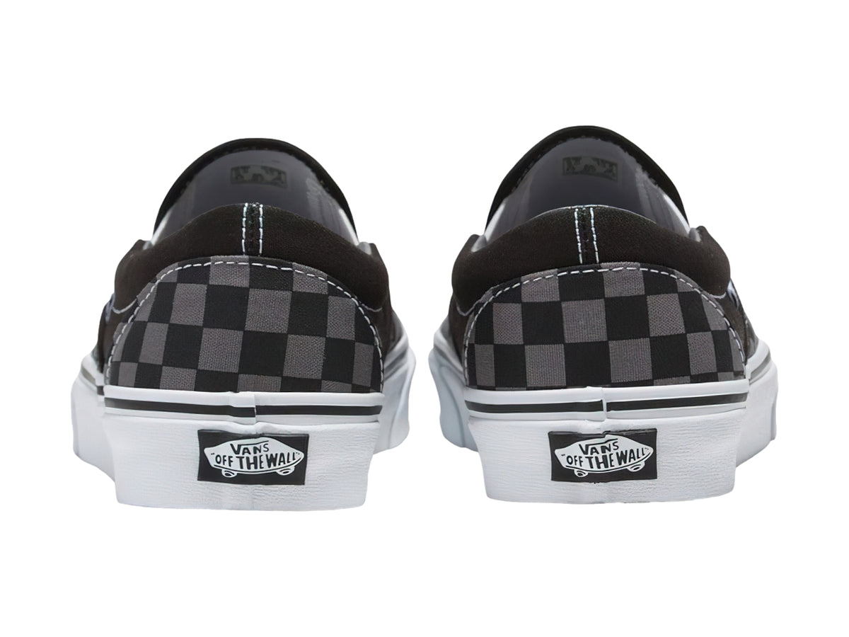 Tenis Vans Classic Slip-On Negro con Cuadros Gris