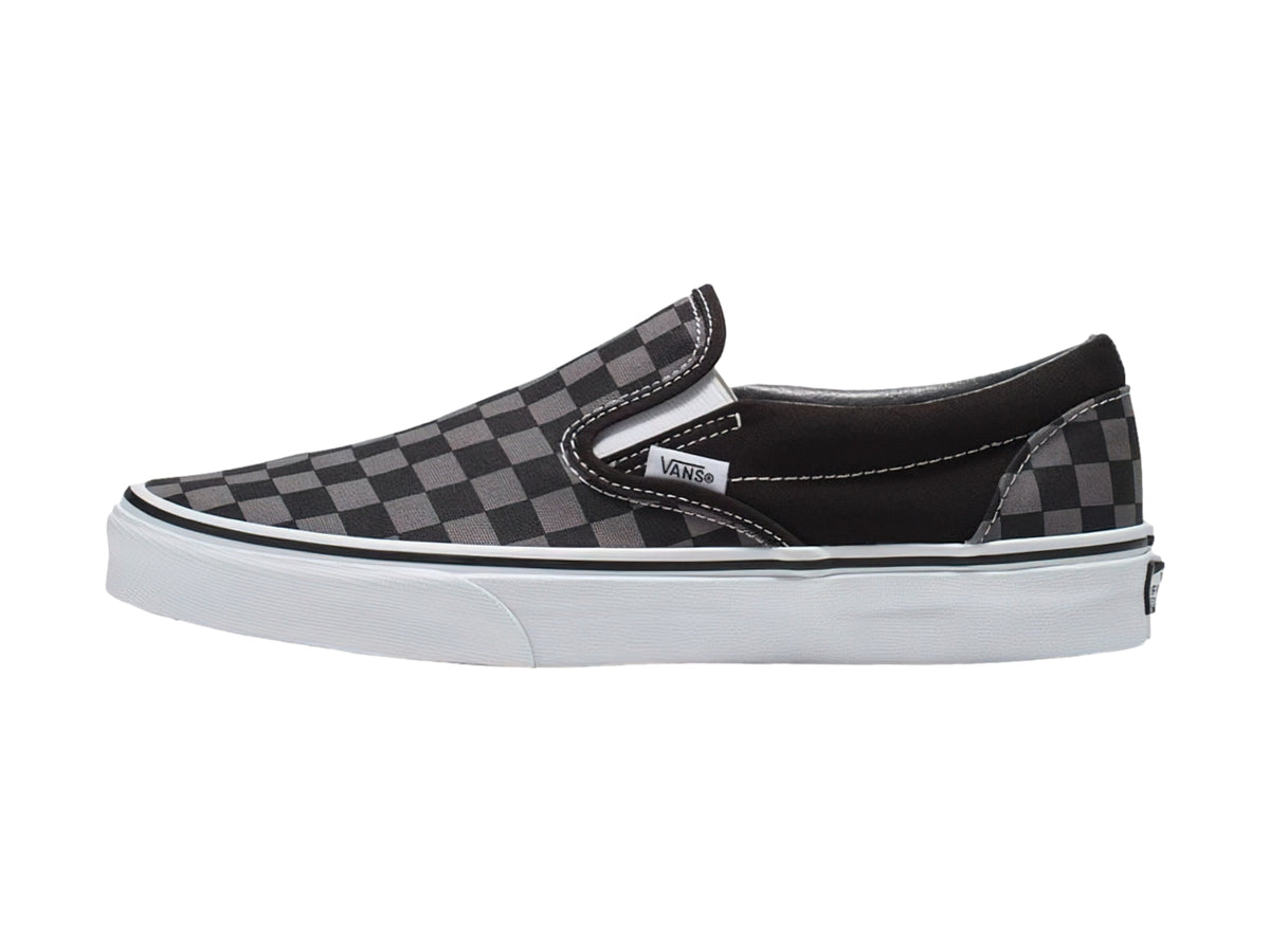 Tenis Vans Classic Slip-On Negro con Cuadros Gris