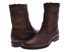 Botas Cuadra en Piel de Venado Color Almendra