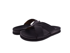 Sandalias Quirelli de Cuero Negro para Hombre