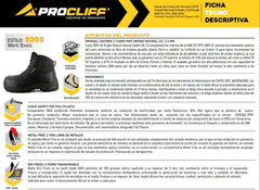 Botas de Seguridad Cliff Negro para Hombre