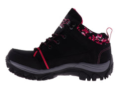 Botas 4X4 Excursionismo Negro y Fucsia para Mujer
