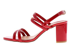 Sandalias Luna Rosa Charol Rojo para Mujer
