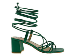 Sandalias Sary Verde Bandera Lace Up para Mujer