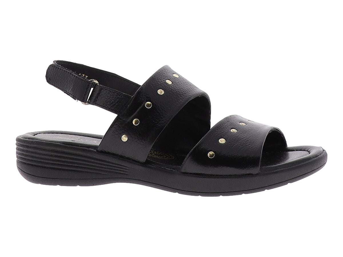 Sandalias Relax de Piel Negro para Mujer