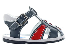 Sandalias Miniburbujas Azul Marino y Rojo para Niño