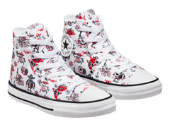 Tenis Converse Chuck Taylor All Star Hi Blanco y Rojo para Niño