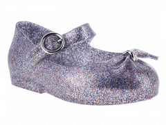 Zapatos Mary Jane Mini Melissa Plata Glitter para Niña
