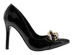 Zapatillas Senties de Charol Negro para Mujer