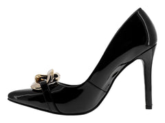 Zapatillas Senties de Charol Negro para Mujer