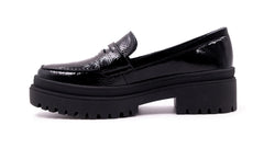Mocasines Hispana Negro Alto Brillo para Mujer