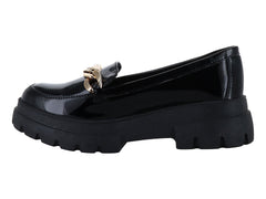 Zapatos Mocasines Meli&Ana Charol Negro para Mujer