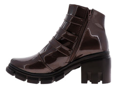 Botines Luna Rosa en Charol Café para Mujer