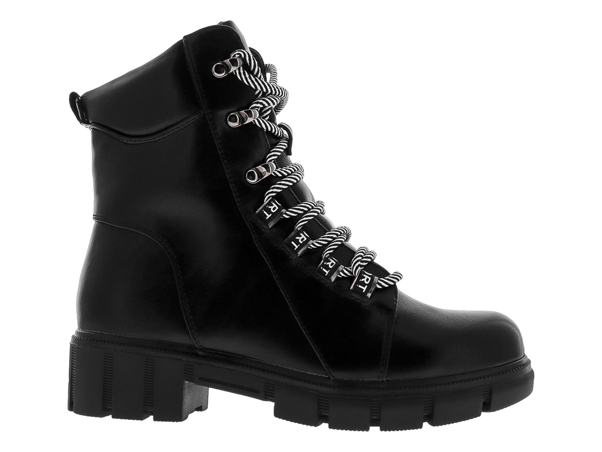 Botines Combat Roze Negro para Mujer