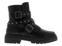 Botines Combat Roze Negro para Mujer