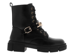 Botines Combat Roze Negros para Mujer