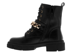 Botines Combat Roze Negros para Mujer