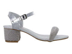 Zapatillas de Fiesta Roze Color Plata para Mujer