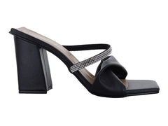 Sandalias Roze Negro con Pedrería para Mujer