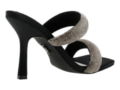 Sandalias de Tacón Steve Madden Negro y Peltre para Mujer