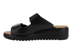 Sandalias Capricho Negro de Vaqueta para Mujer