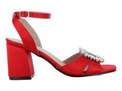 Sandalias Luna Rosa Rojo para Mujer