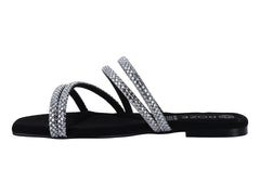 Sandalias ROZE Negro con Brillos para Mujer