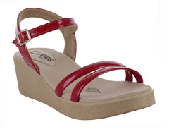 Sandalias Nomadas Charol Rojo para Mujer