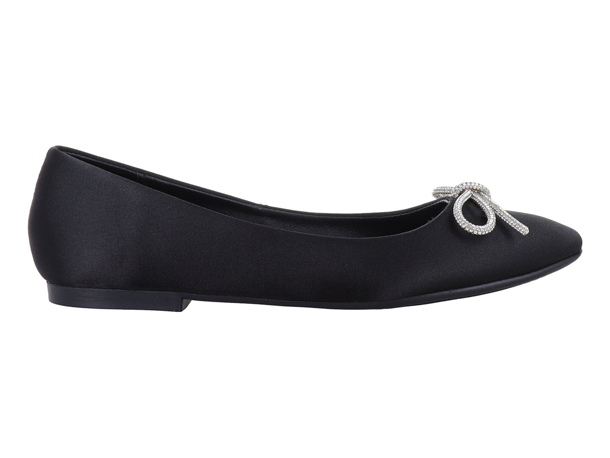 Zapatos Flats Meli&Ana Shantung Negro para Mujer