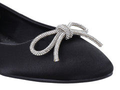 Zapatos Flats Meli&Ana Shantung Negro para Mujer