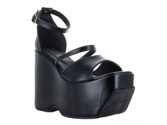 Sandalias Luna Rosa Plataforma Negro para Mujer