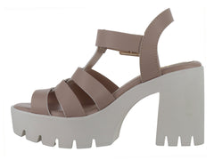 Sandalias de Plataforma Luna Rosa Color Maquillaje para Mujer