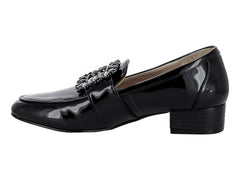 Zapatos Mocasines Stefana Negro Charol para Mujer