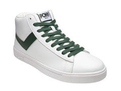 Tenis PONY Top Start HI Blanco y Verde Esmeralda para Hombre
