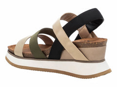 Sandalias de Plataforma XTI Color Kaki para Mujer