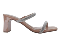 Sandalias Beira Rio Color Nude con Cristales para Mujer
