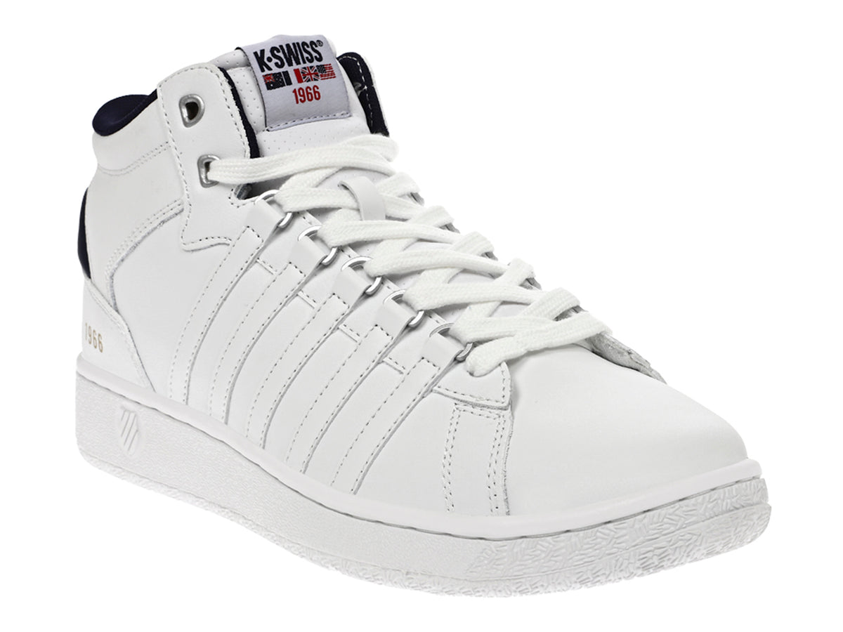 Tenis K-SWISS Court P Mid Blanco y Azul Marino para Hombre