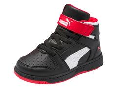 Tenis PUMA Rebound Layup Negro y Rojo para Niño