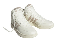 Tenis Adidas Hoops 3.0 Mid Blanco y Taupe para Mujer
