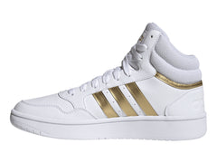 Tenis Adidas Hoops 3.0 Mid Blanco y Gris para Mujer
