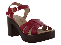 Sandalias Luna Rosa Rojo para Mujer