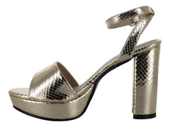 Zapatillas de Fiesta Luna Rosa Oro Inglés para Mujer