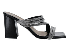 Sandalias Roze Negro Tacón Cuadrado para Mujer