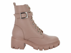 Botines Combat Lady Paulina Color Maquillaje para Mujer