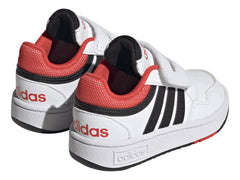 Tenis Adidas Hoops 3.0 Blancos con Rojo para Niño