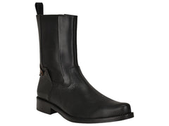 Botas Cuadra de Piel de Venado Negro para Hombre
