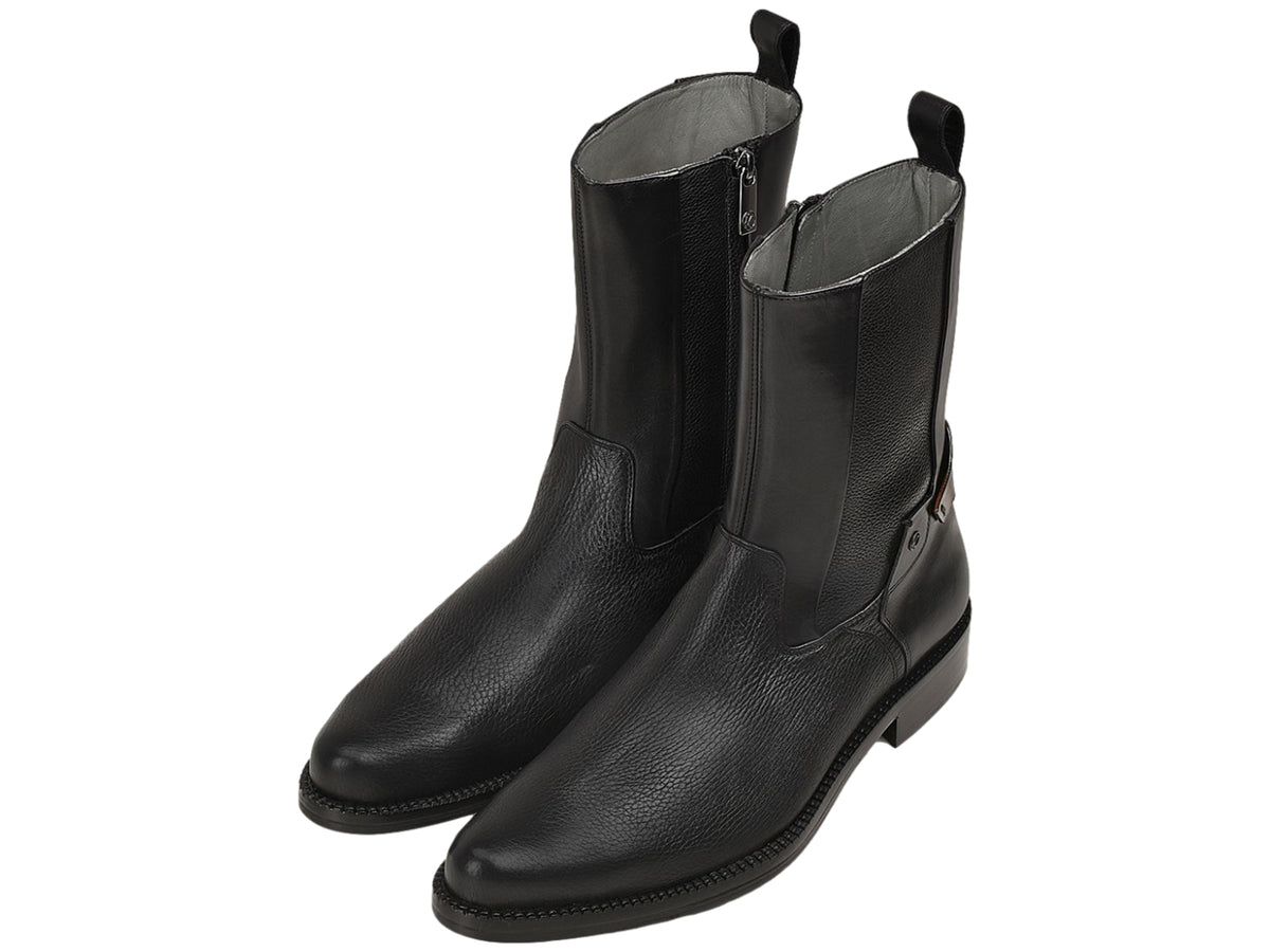Botas Cuadra de Piel de Venado Negro para Hombre