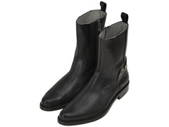 Botas Cuadra de Piel de Venado Negro para Hombre