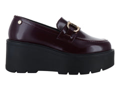Mocasines Solie Plataforma Brillo Vino para Mujer